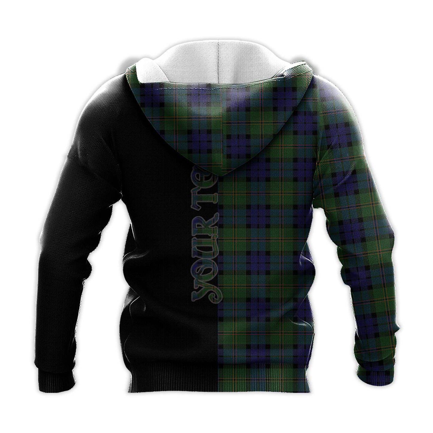 Printivon Dundas Modern Tartan Personalize Half Hoodie