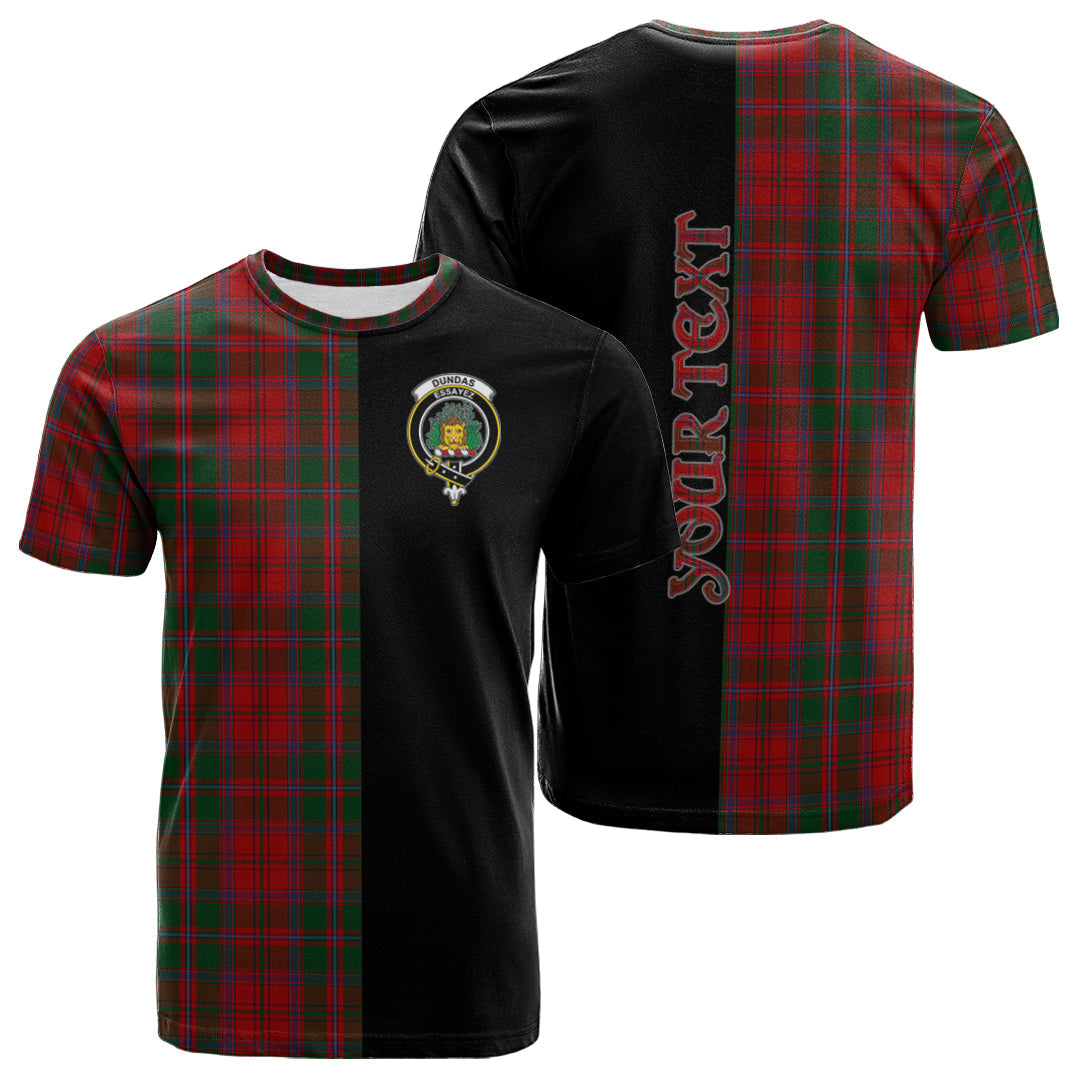 Printivon Dundas Red Tartan Personalize Half T shirt