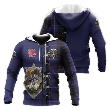 Printivon Dunlop Tartan Hoodie Lion Rampant And Celtic Thistle Style