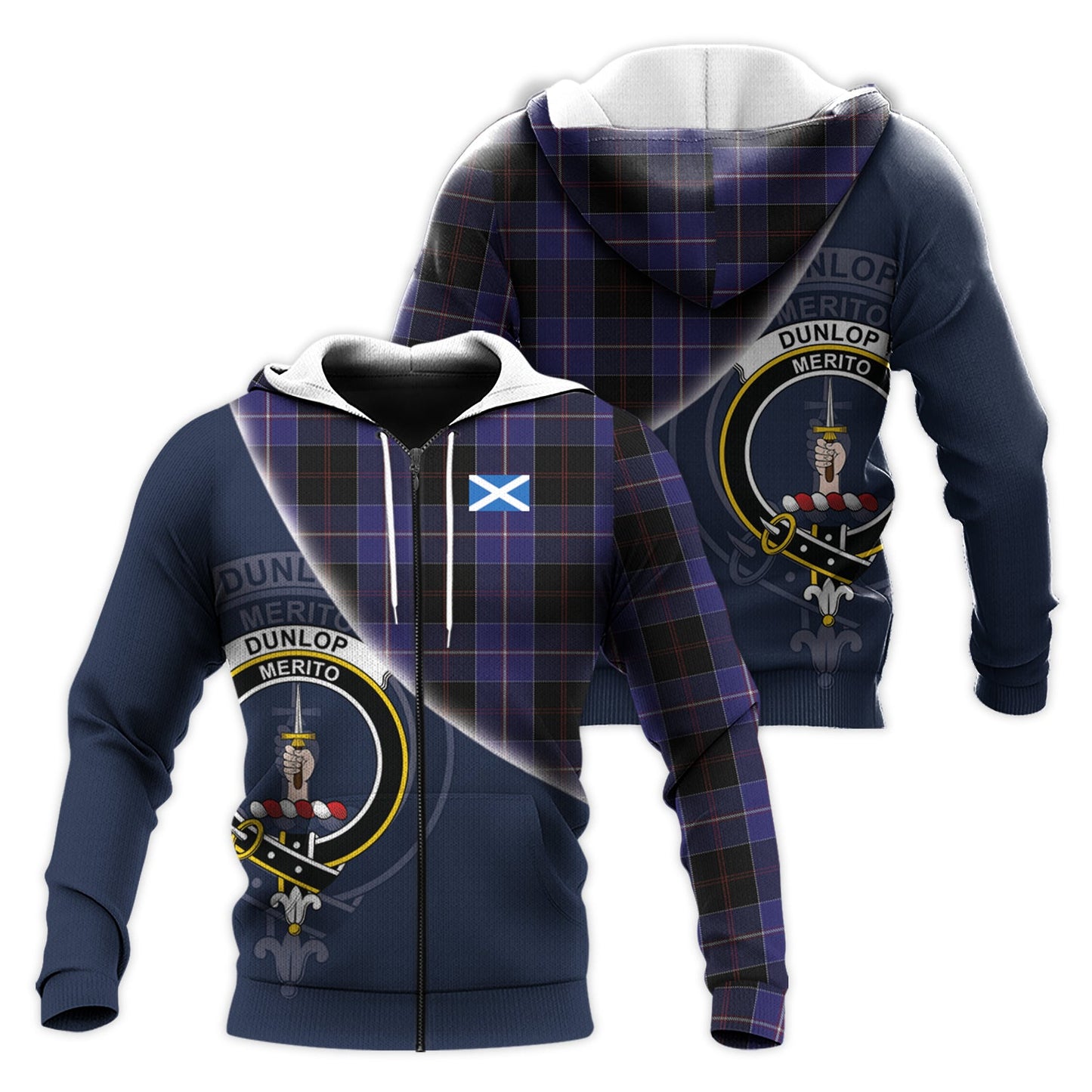 Printivon Dunlop Tartan Scottish Crest Hoodie