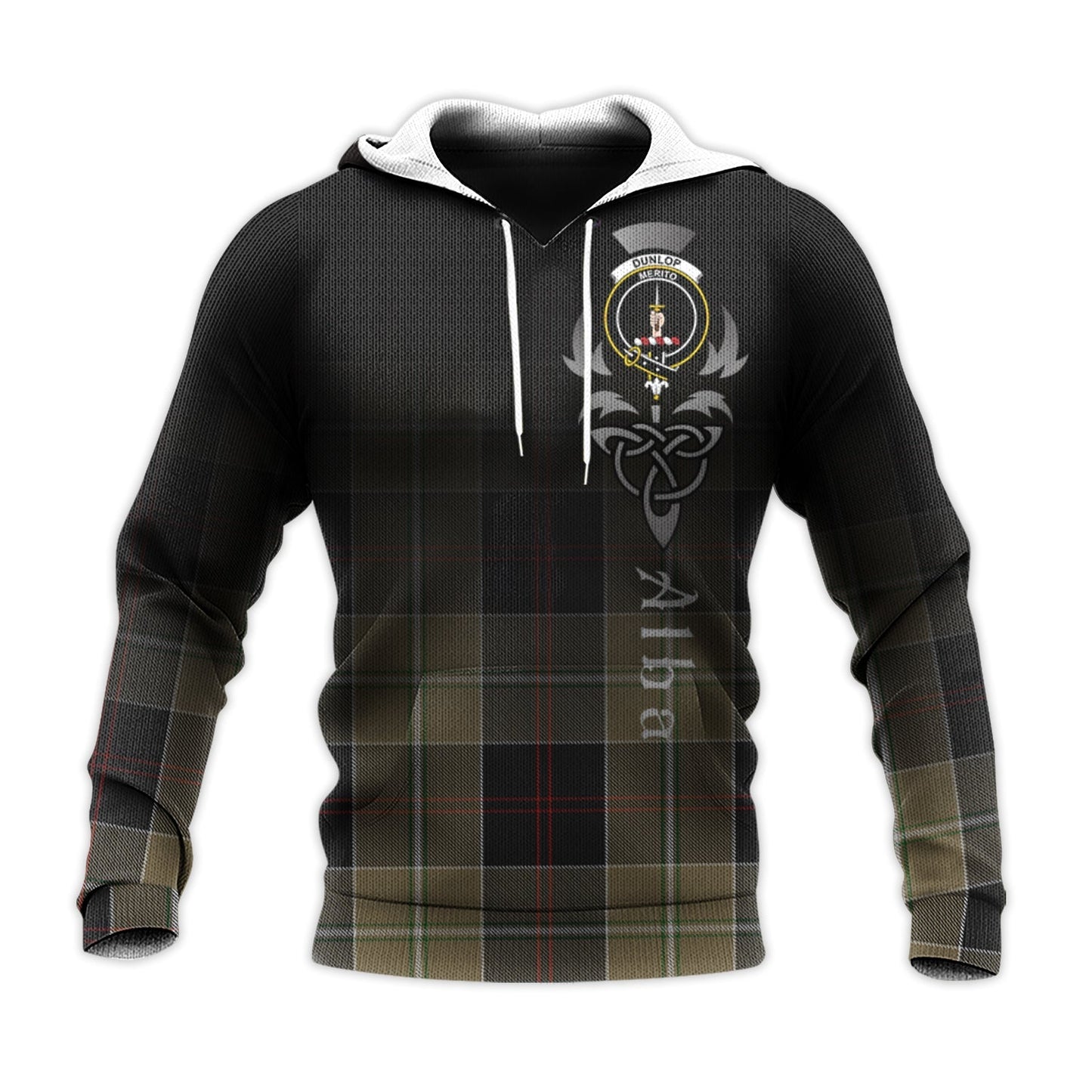 Printivon Dunlop Hunting Tartan Crest Alba Celtic Hoodie