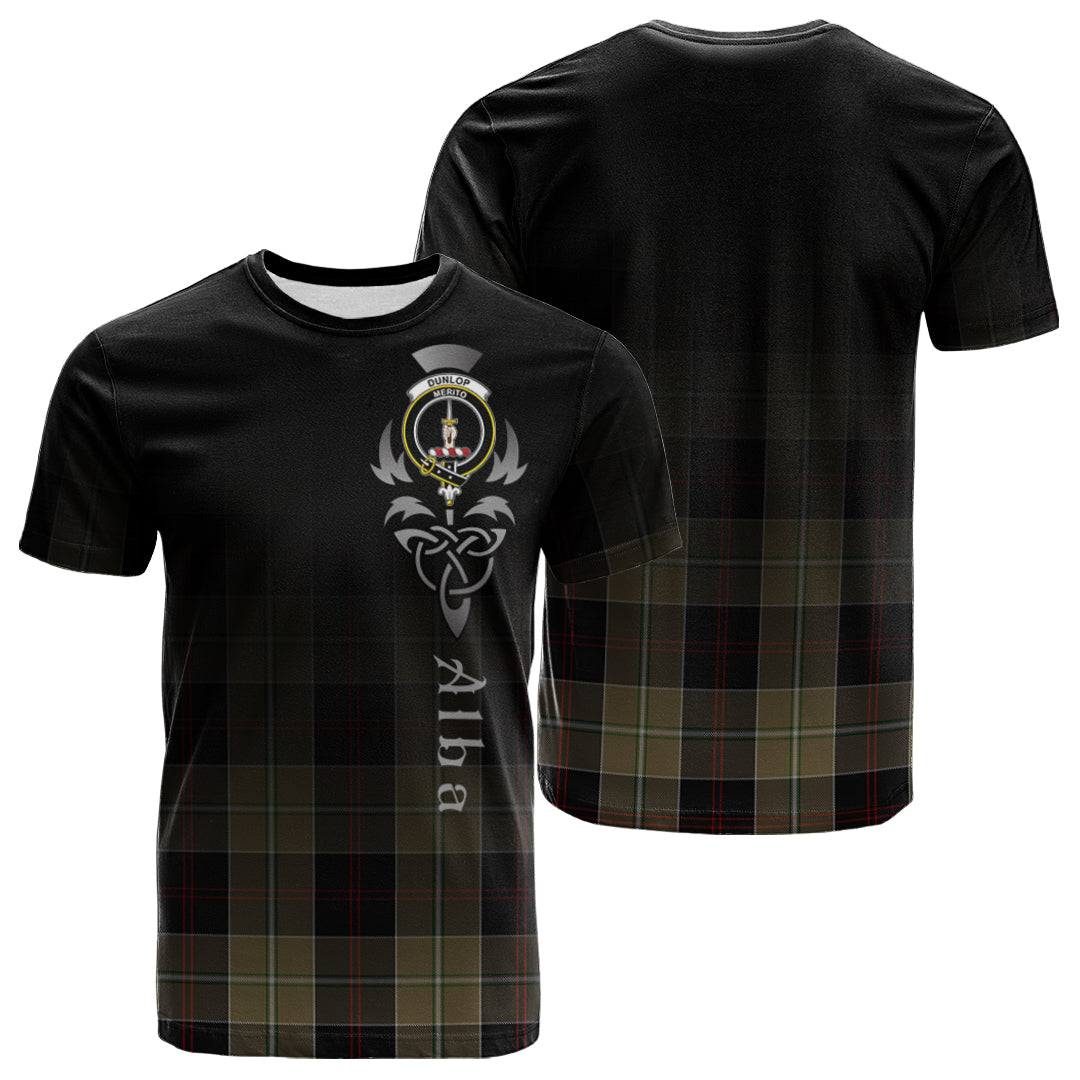 Printivon Dunlop Hunting Tartan Crest Alba Celtic T Shirt