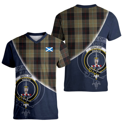 Printivon Dunlop Hunting Tartan Scottish Crest T Shirt