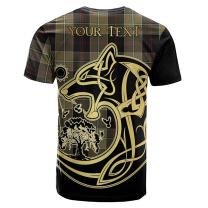 Printivon Dunlop Hunting Crest Celtic Wolf Tartan T Shirt Custom Your Text