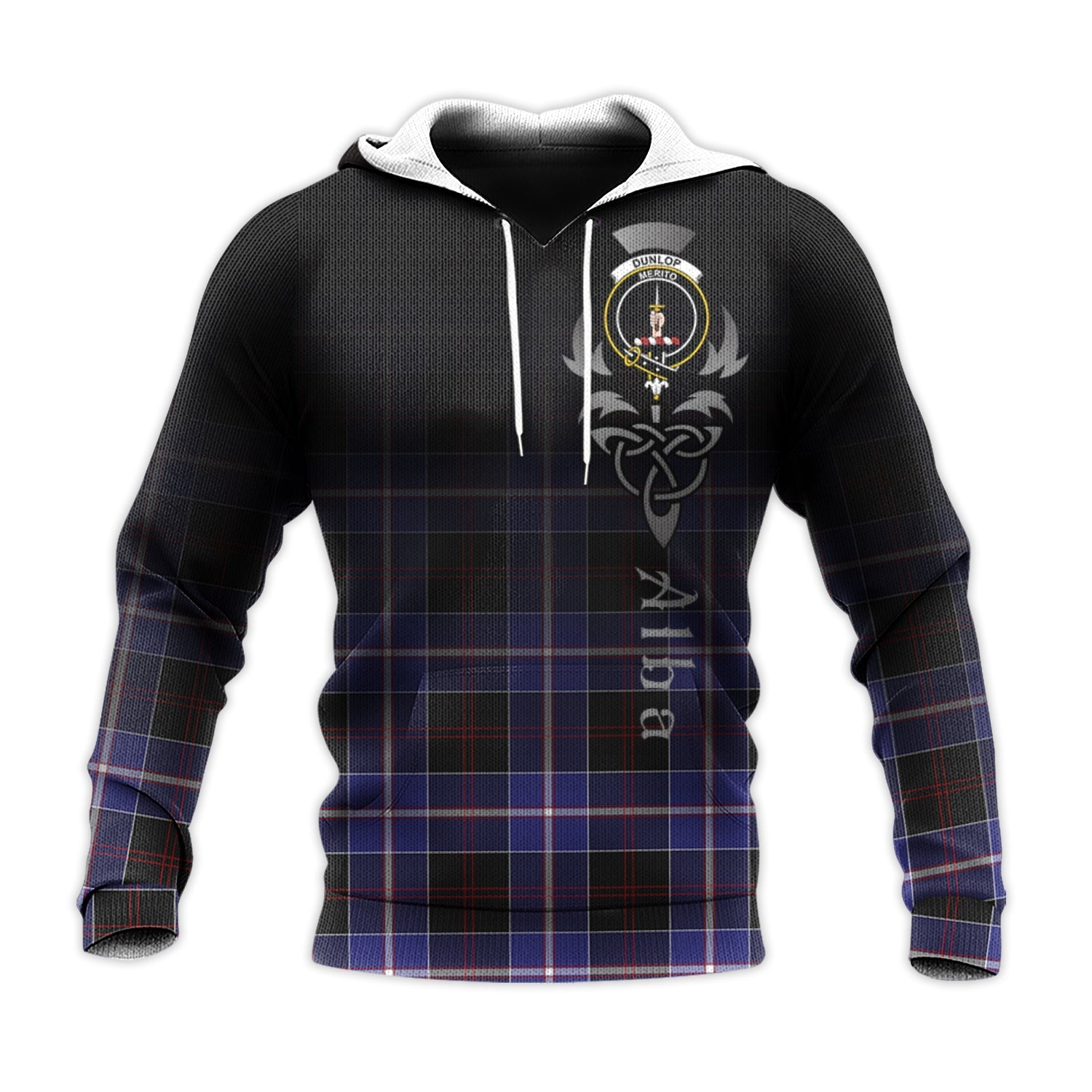 Printivon Dunlop Modern Tartan Crest Alba Celtic Hoodie