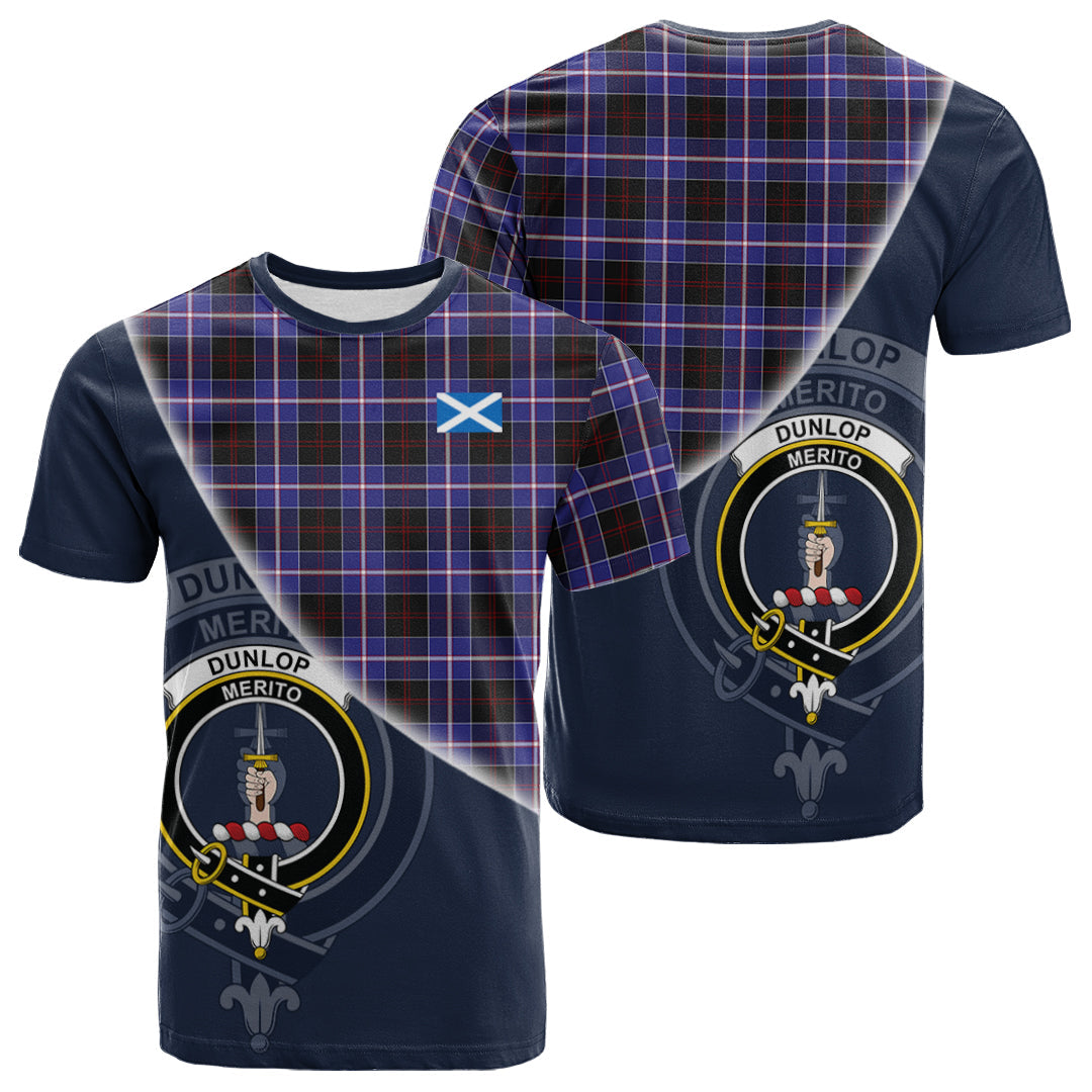 Printivon Dunlop Modern Tartan Scottish Crest T Shirt