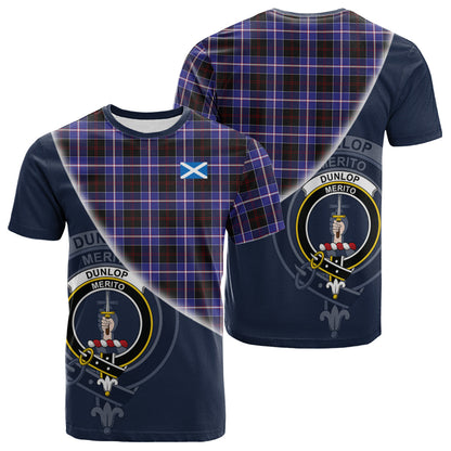 Printivon Dunlop Modern Tartan Scottish Crest T Shirt