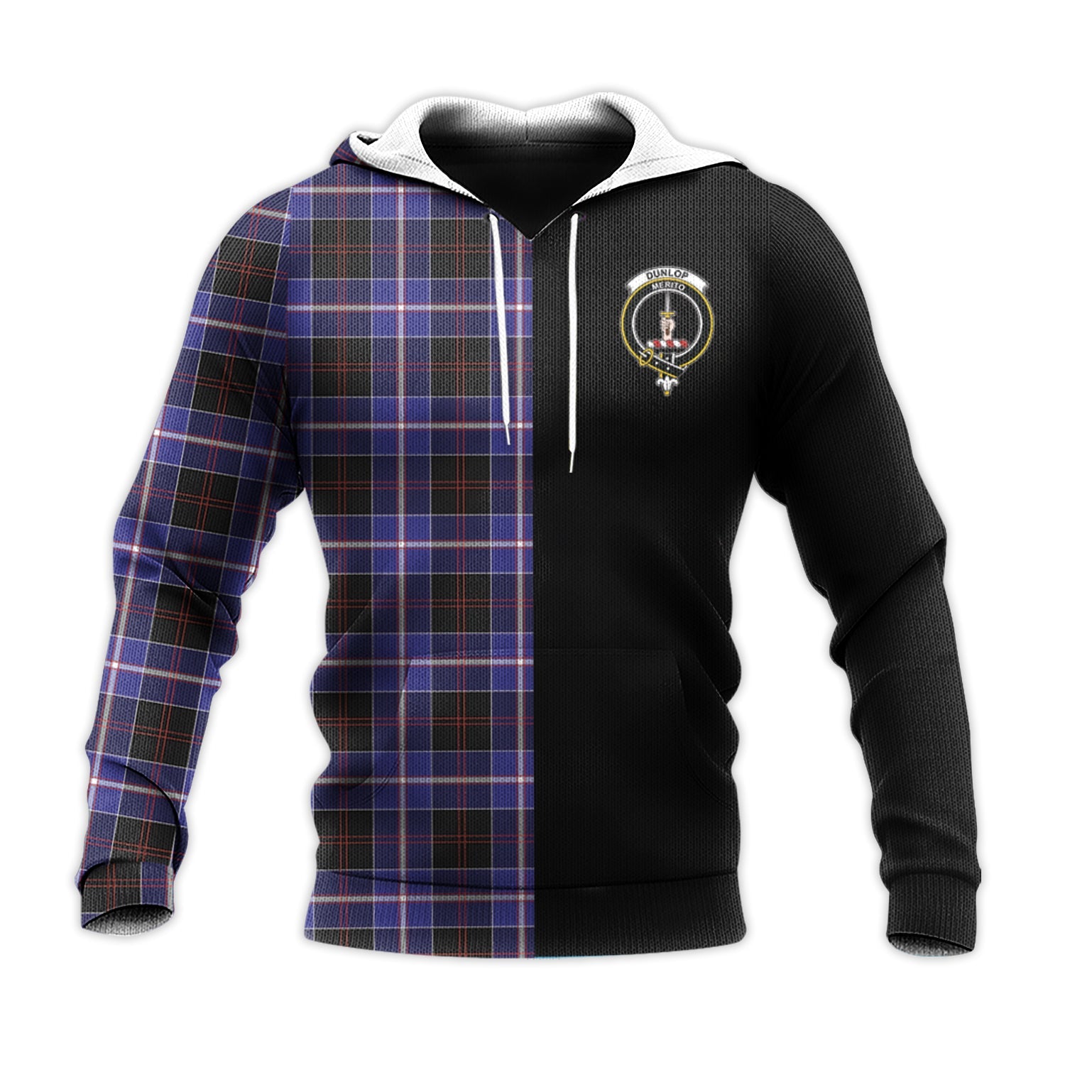 Printivon Dunlop Modern Tartan Personalize Half Hoodie