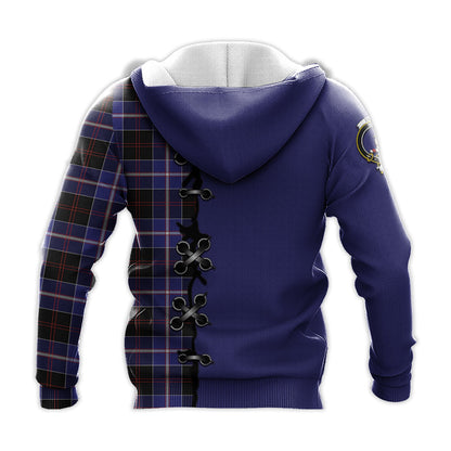 Printivon Dunlop Modern Tartan Hoodie Lion Rampant And Celtic Thistle Style
