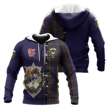 Printivon Durie Tartan Hoodie Lion Rampant And Celtic Thistle Style