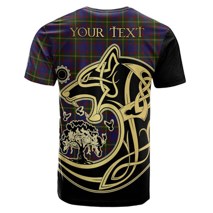 Printivon Durie Crest Celtic Wolf Tartan T Shirt Custom Your Text