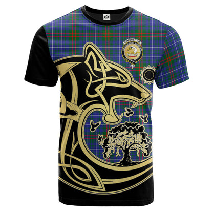 Printivon Edmonstone Crest Celtic Wolf Tartan T Shirt Custom Your Text