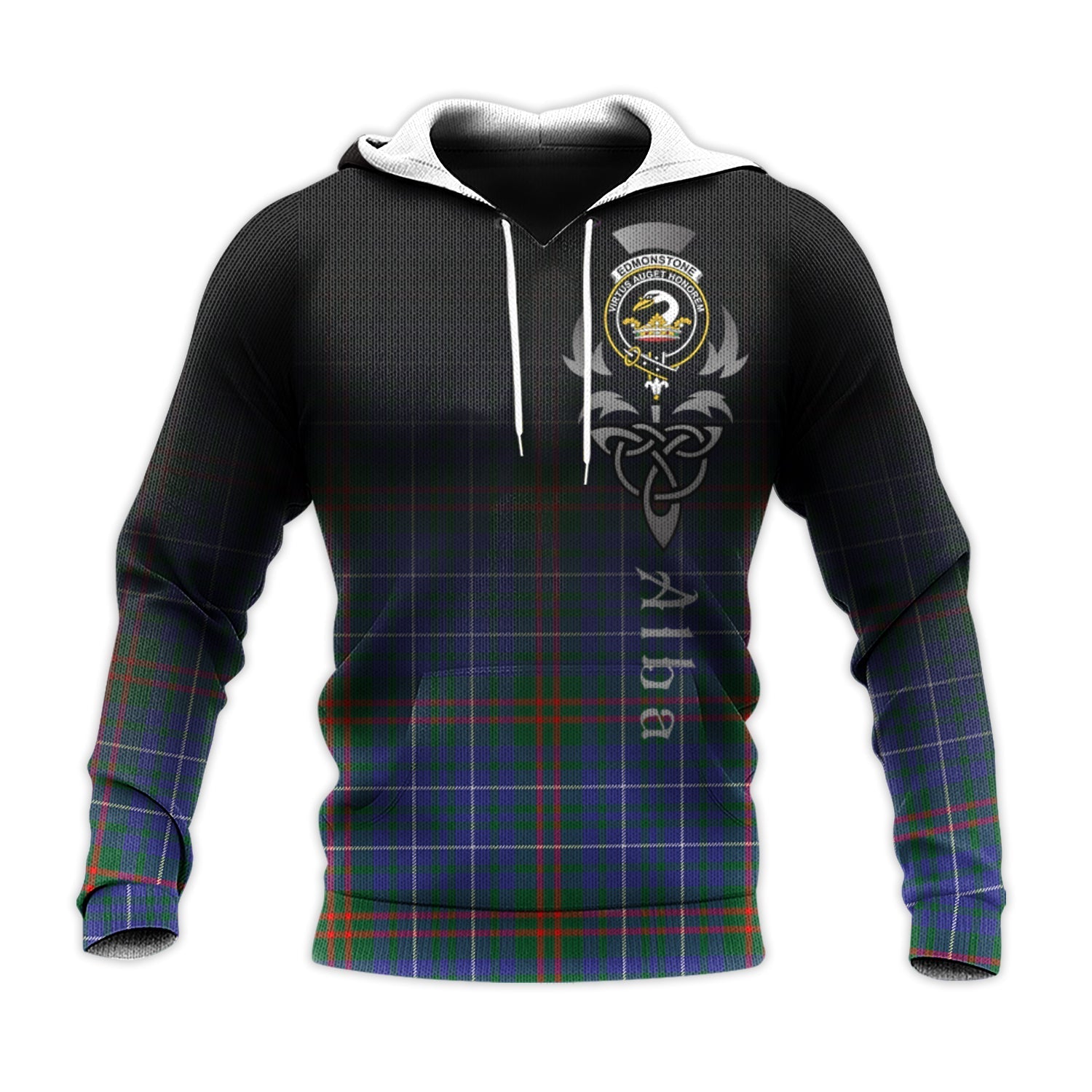 Printivon Edmonstone Tartan Crest Alba Celtic Hoodie