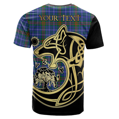 Printivon Edmonstone Crest Celtic Wolf Tartan T Shirt Custom Your Text