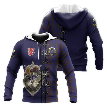 Printivon Elliot Tartan Hoodie Lion Rampant And Celtic Thistle Style