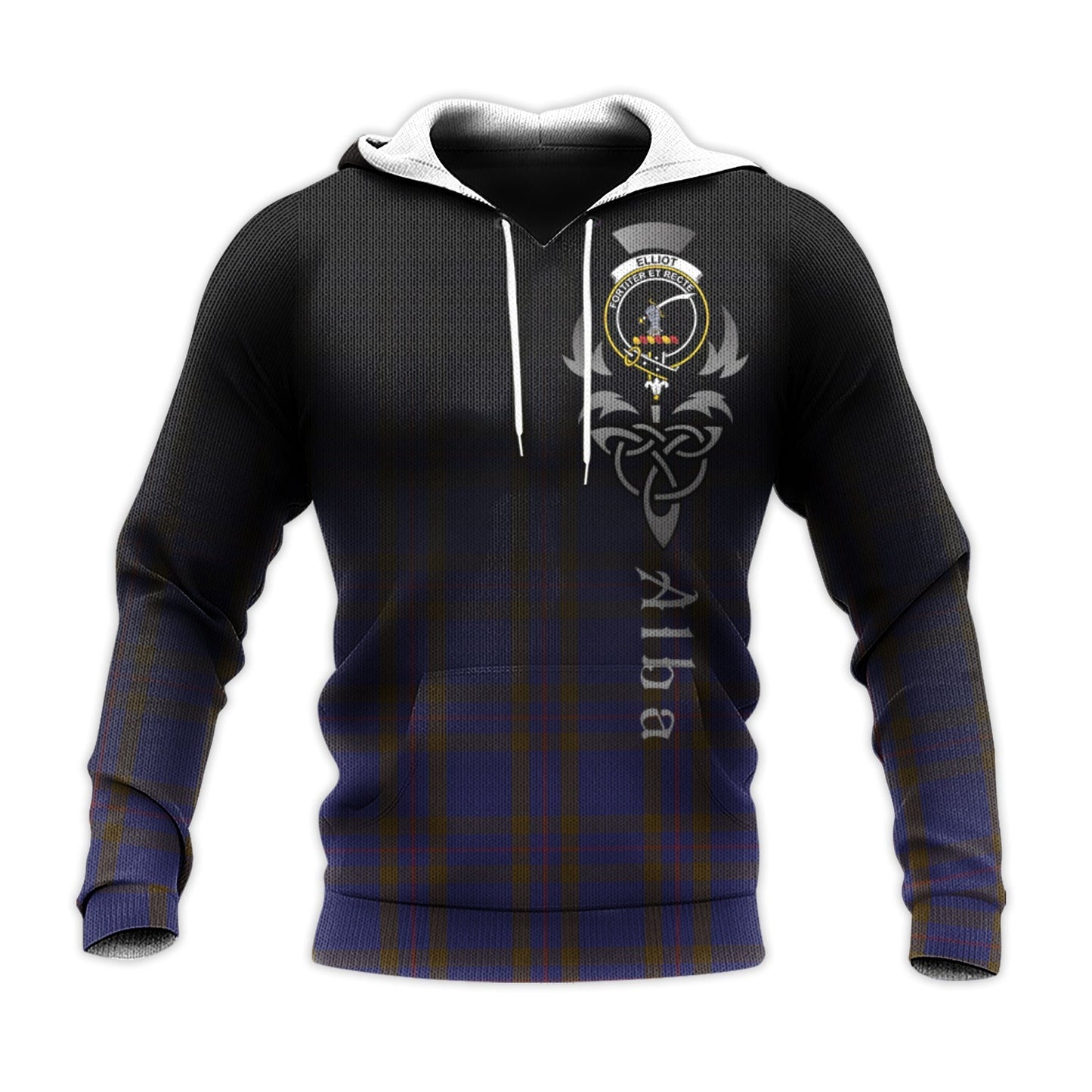 Printivon Elliot Tartan Crest Alba Celtic Hoodie