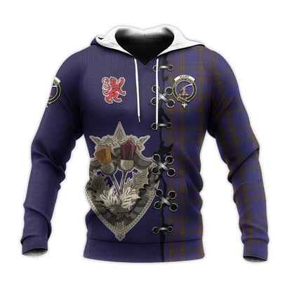 Printivon Elliot Tartan Hoodie Lion Rampant And Celtic Thistle Style