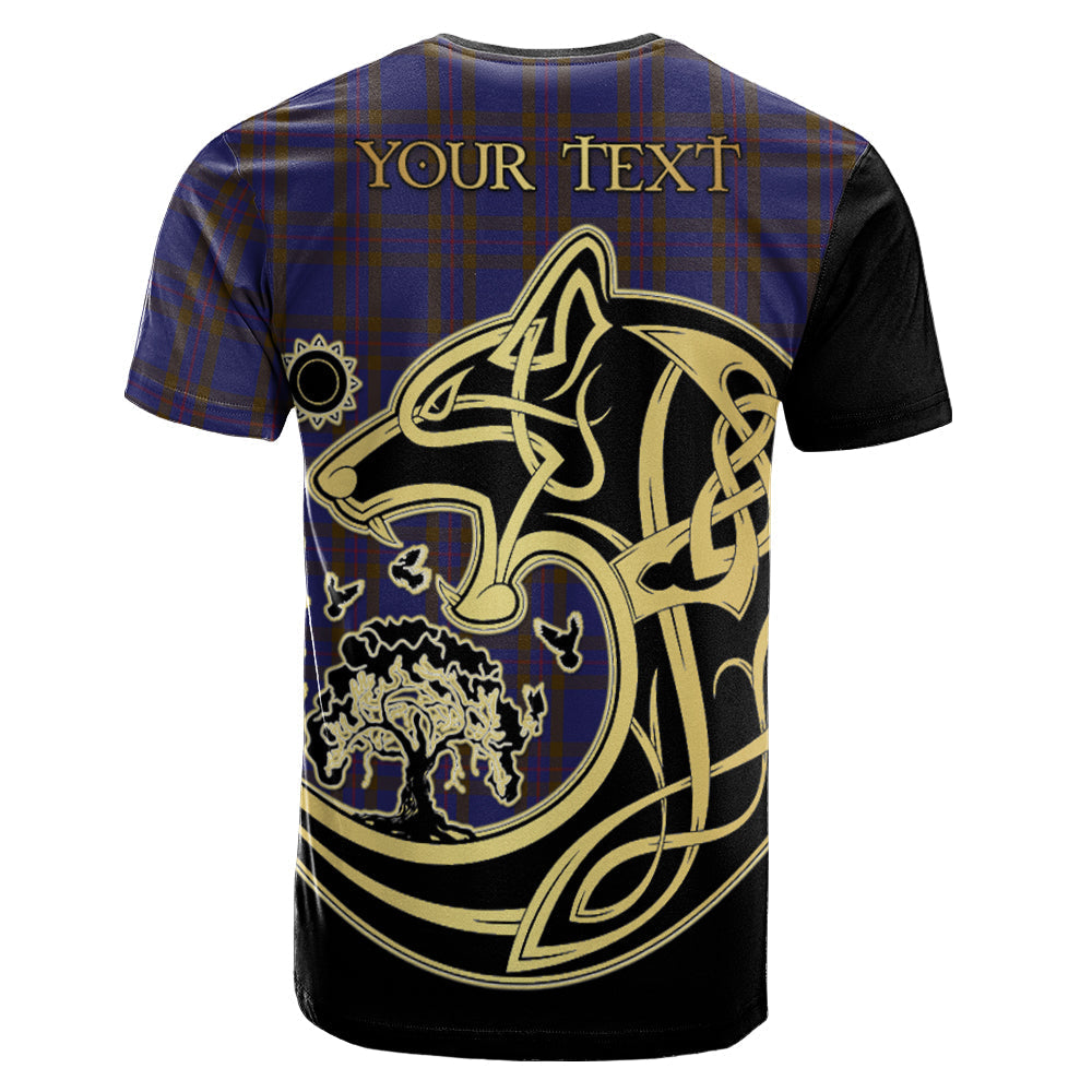 Printivon Elliot Crest Celtic Wolf Tartan T Shirt Custom Your Text
