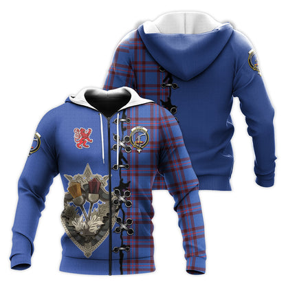 Printivon Elliot Modern Tartan Hoodie Lion Rampant And Celtic Thistle Style