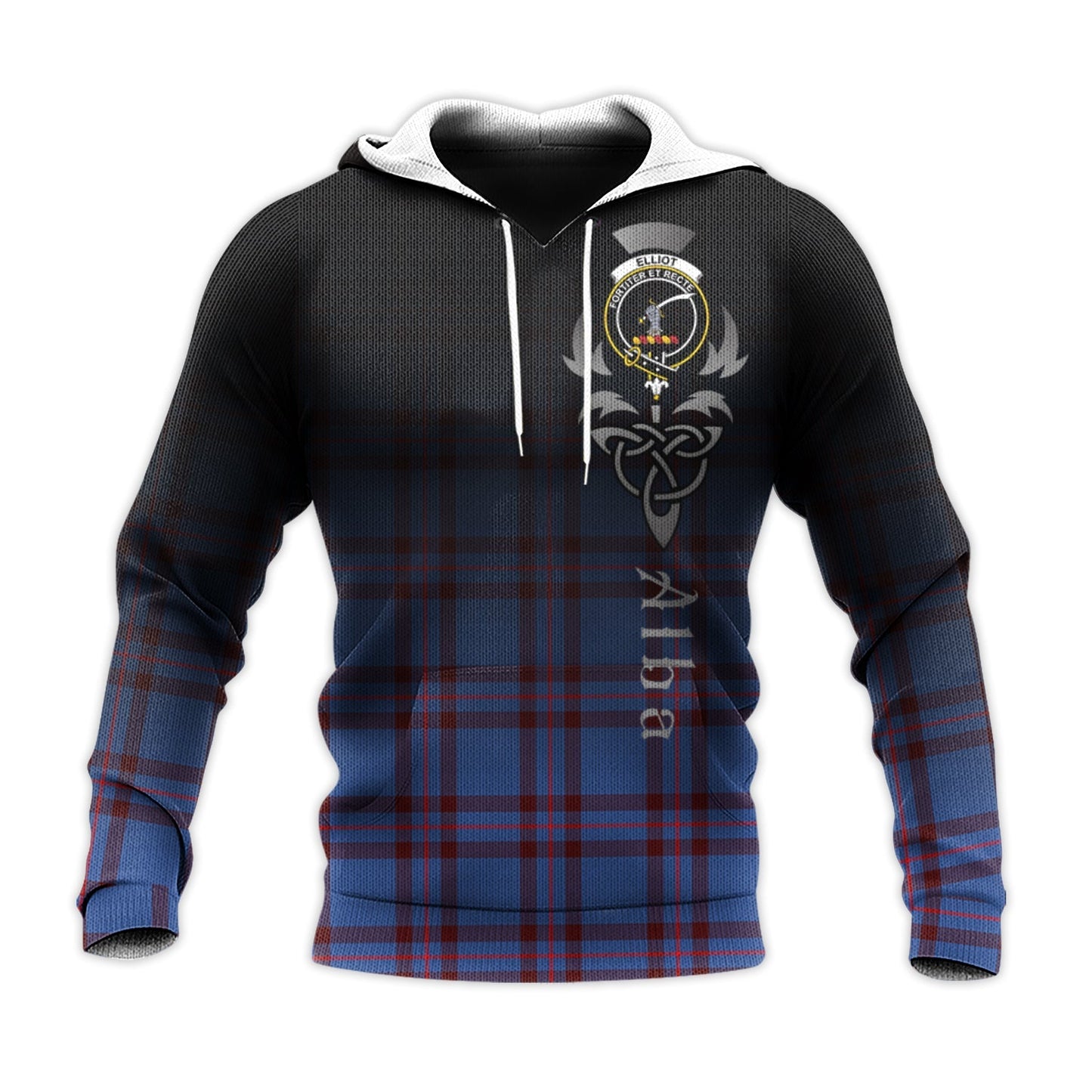 Printivon Elliot Modern Tartan Crest Alba Celtic Hoodie