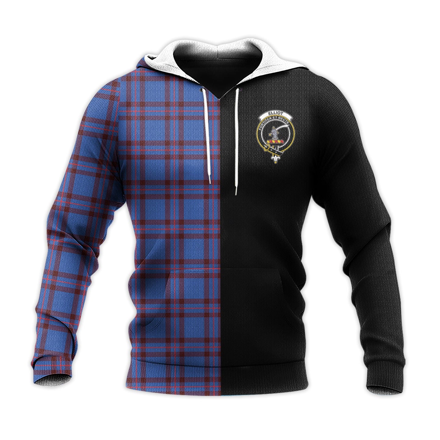 Printivon Elliot Modern Tartan Personalize Half Hoodie