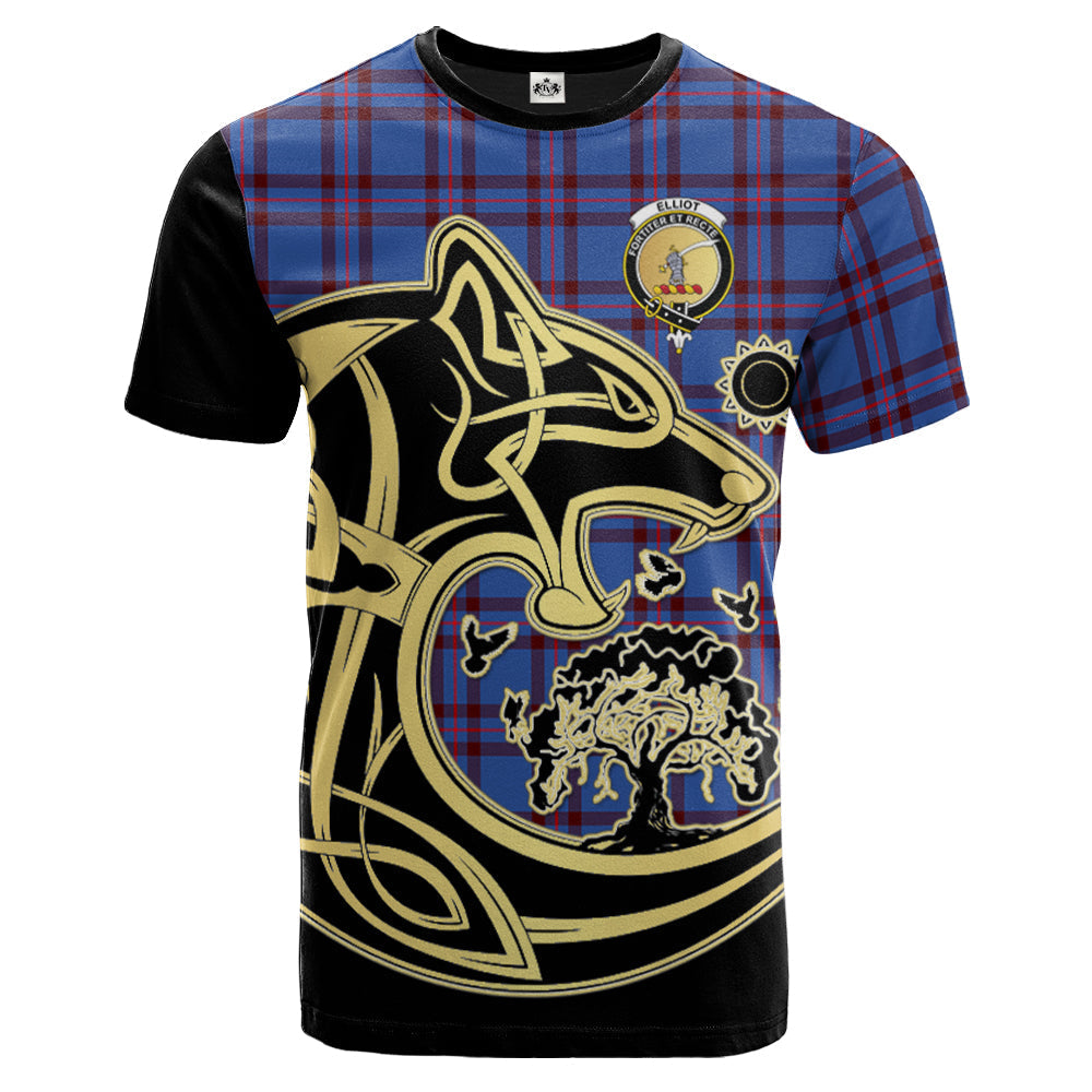 Printivon Elliot Modern Crest Celtic Wolf Tartan T Shirt Custom Your Text