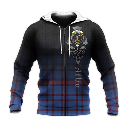 Printivon Elliot Modern Tartan Crest Alba Celtic Hoodie