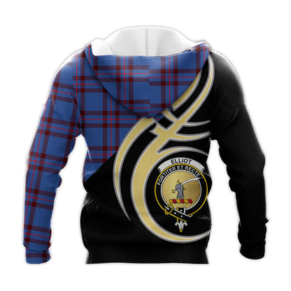 Printivon Elliot Modern Clan Believe In Me Crest Tartan Knitted Hoodie Custom Your Text