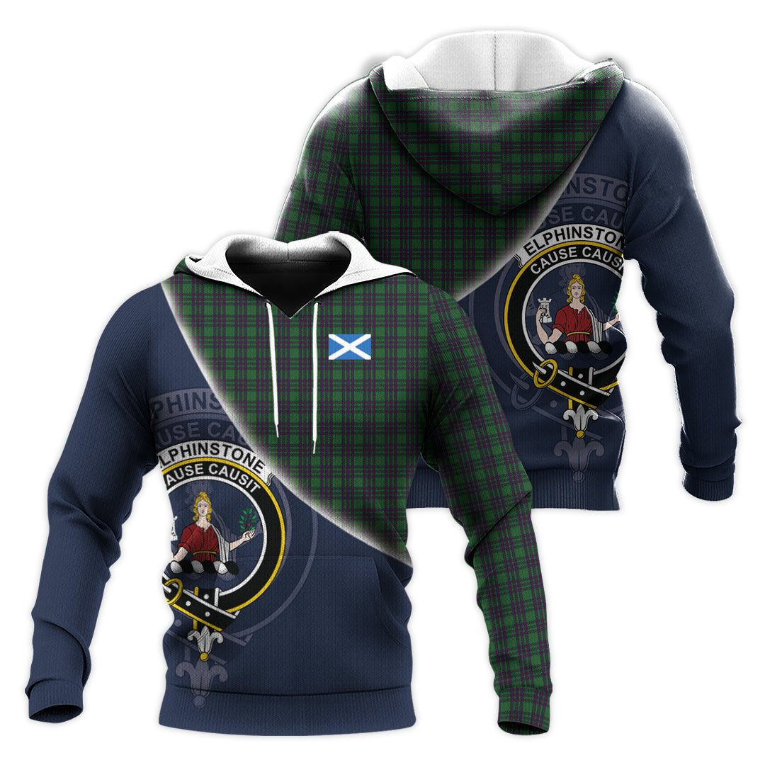 Printivon Elphinstone Tartan Scottish Crest Hoodie