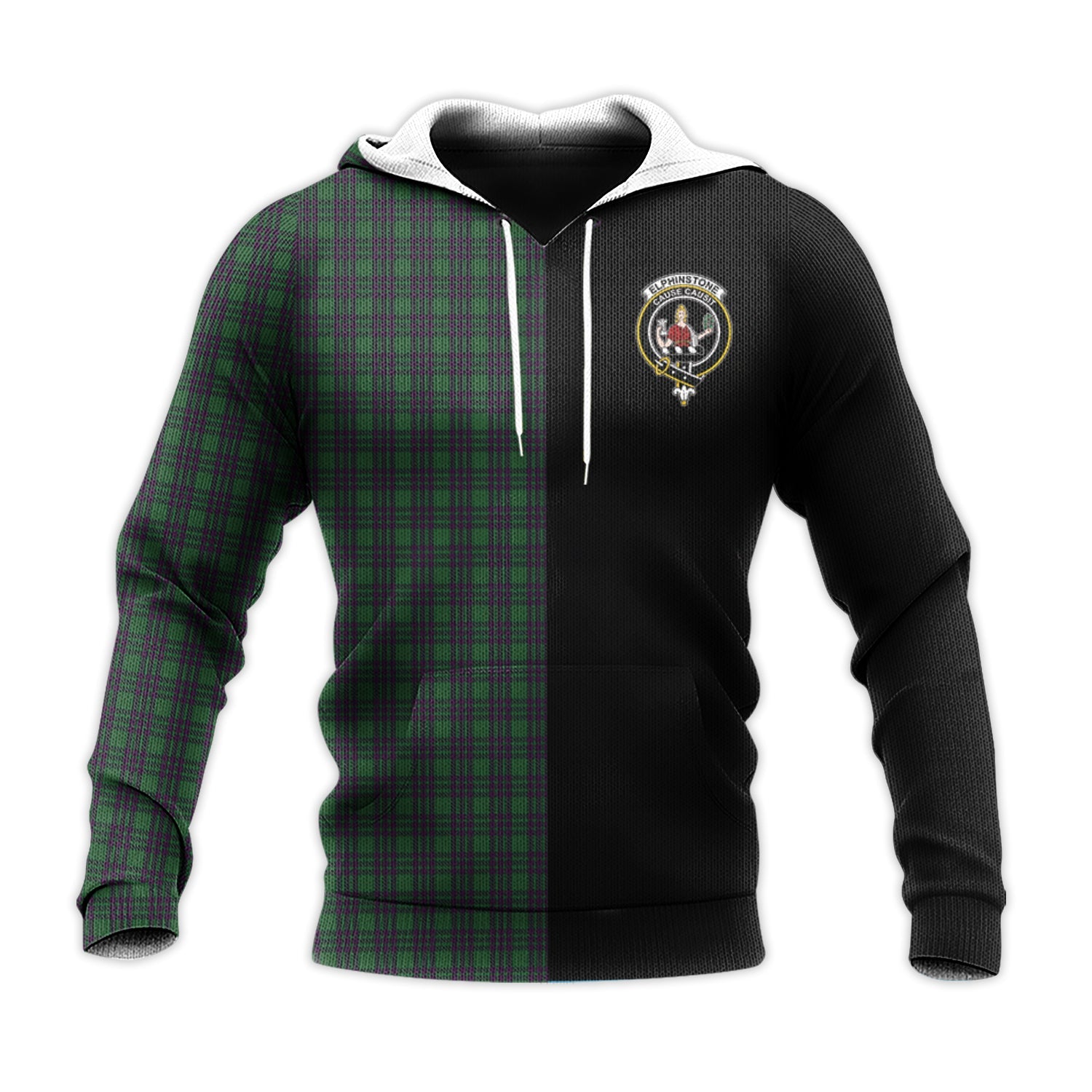 Printivon Elphinstone Tartan Personalize Half Hoodie