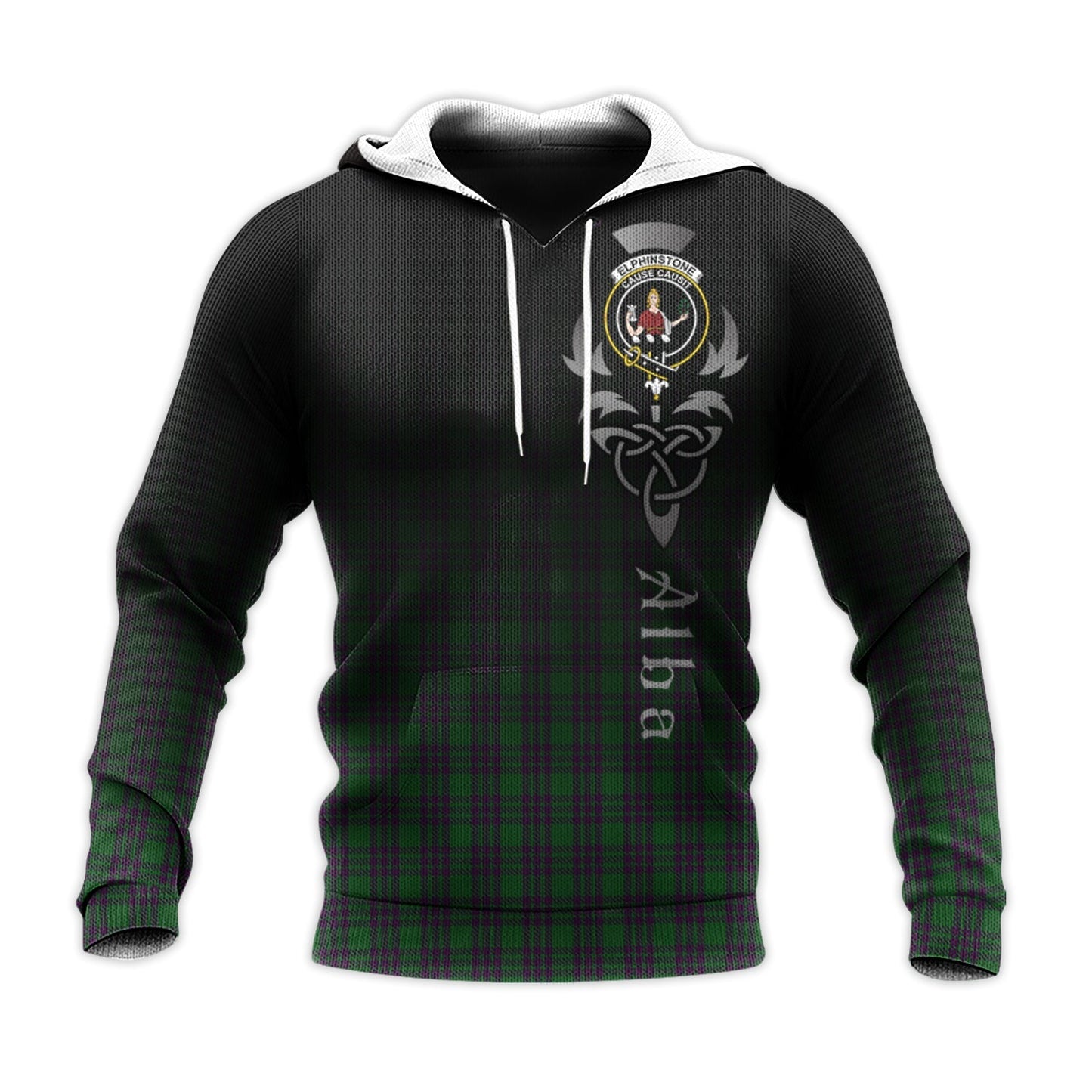 Printivon Elphinstone Tartan Crest Alba Celtic Hoodie