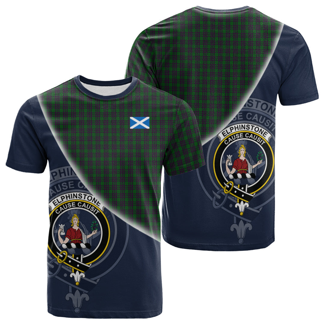 Printivon Elphinstone Tartan Scottish Crest T Shirt