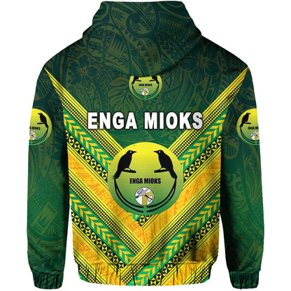 Izzy Mono Papua New Guinea Enga Mioks Hoodie Rugby Original Style Green