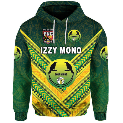 Izzy Mono Papua New Guinea Enga Mioks Hoodie Rugby Original Style Green