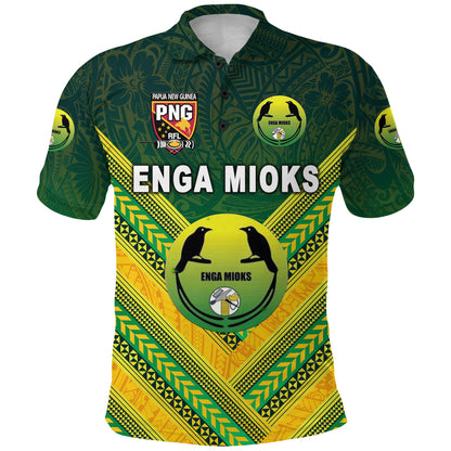 Papua New Guinea Enga Mioks Polo Shirt Rugby Original Style - Green