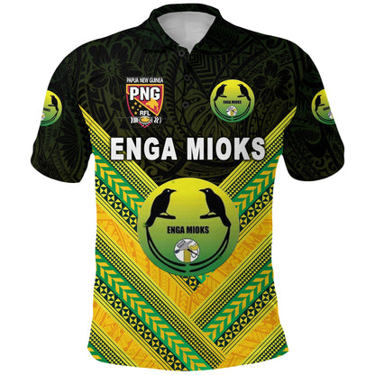 Custom Personalised Papua New Guinea Enga Mioks Polo Shirt Rugby Original Style - Black, Custom Text And Number