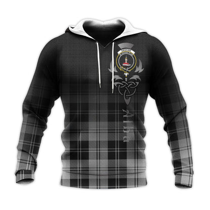 Printivon Erskine Black And White Tartan Crest Alba Celtic Hoodie