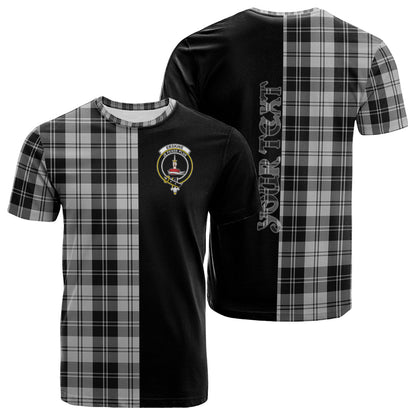 Printivon Erskine Black and White Tartan Personalize Half T shirt