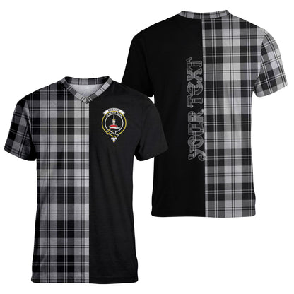 Printivon Erskine Black and White Tartan Personalize Half T shirt