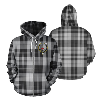 Printivon Erskine Black And White Tartan Hoodie