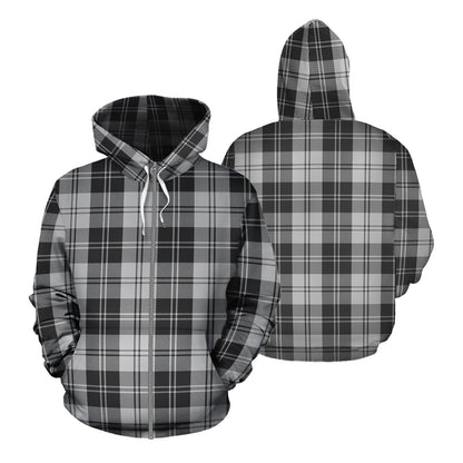 Printivon Erskine Black And White Tartan Hoodie