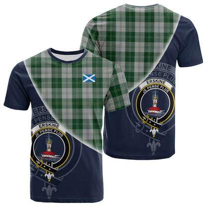 Printivon Erskine Green Tartan Scottish Crest T Shirt