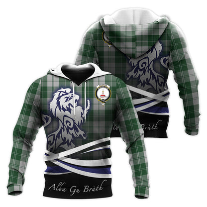 Printivon Erskine Green Tartan Scottish Lion Hoodie