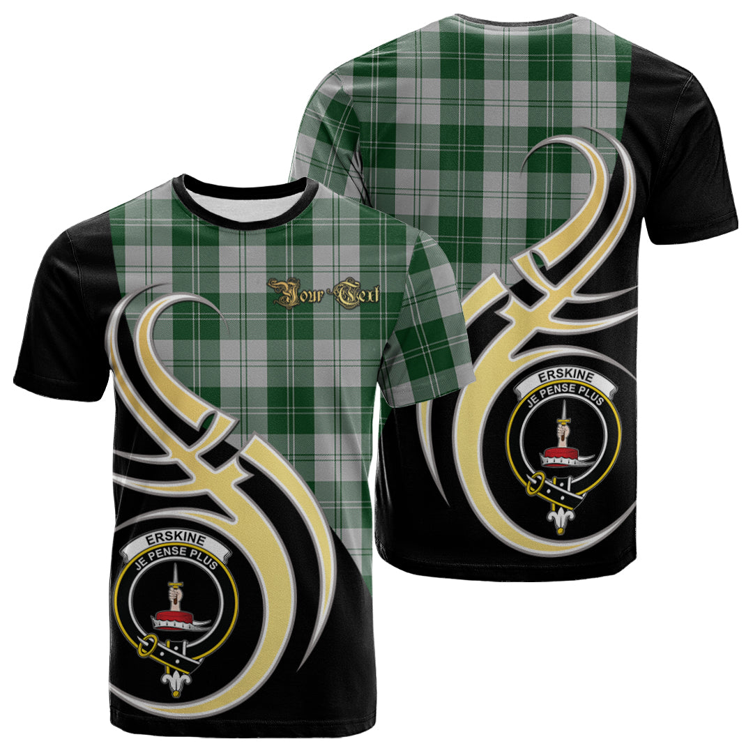 Printivon Erskine Green Tartan Crest Believe In Me T Shirt