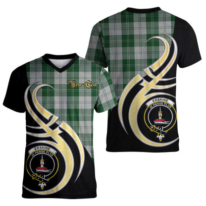 Printivon Erskine Green Tartan Crest Believe In Me T Shirt