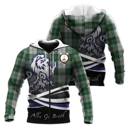 Printivon Erskine Green Tartan Scottish Lion Hoodie