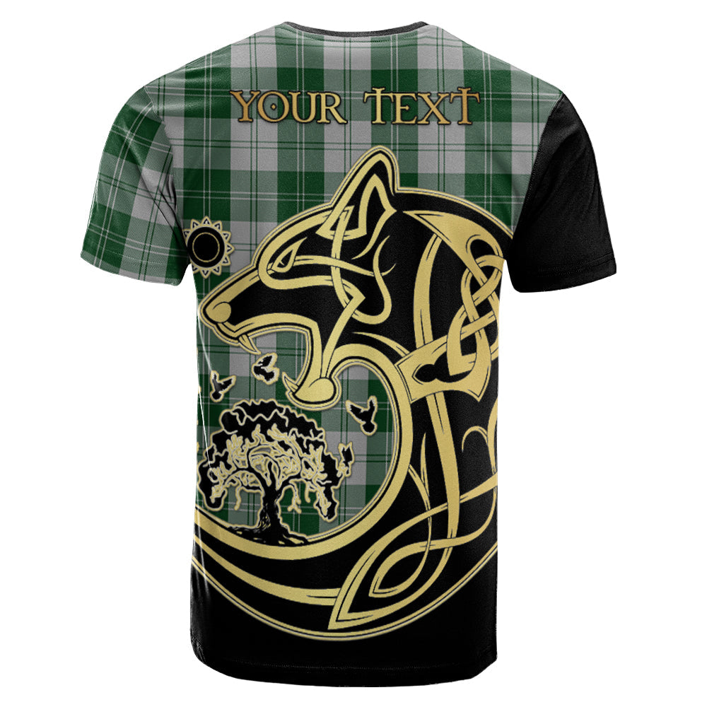 Printivon Erskine Green Crest Celtic Wolf Tartan T Shirt Custom Your Text