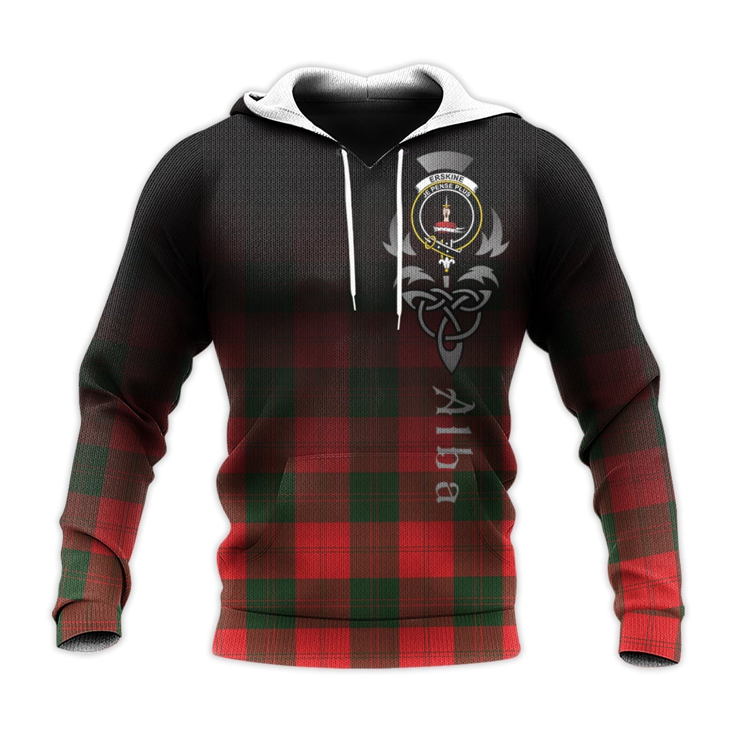 Printivon Erskine Modern Tartan Crest Alba Celtic Hoodie