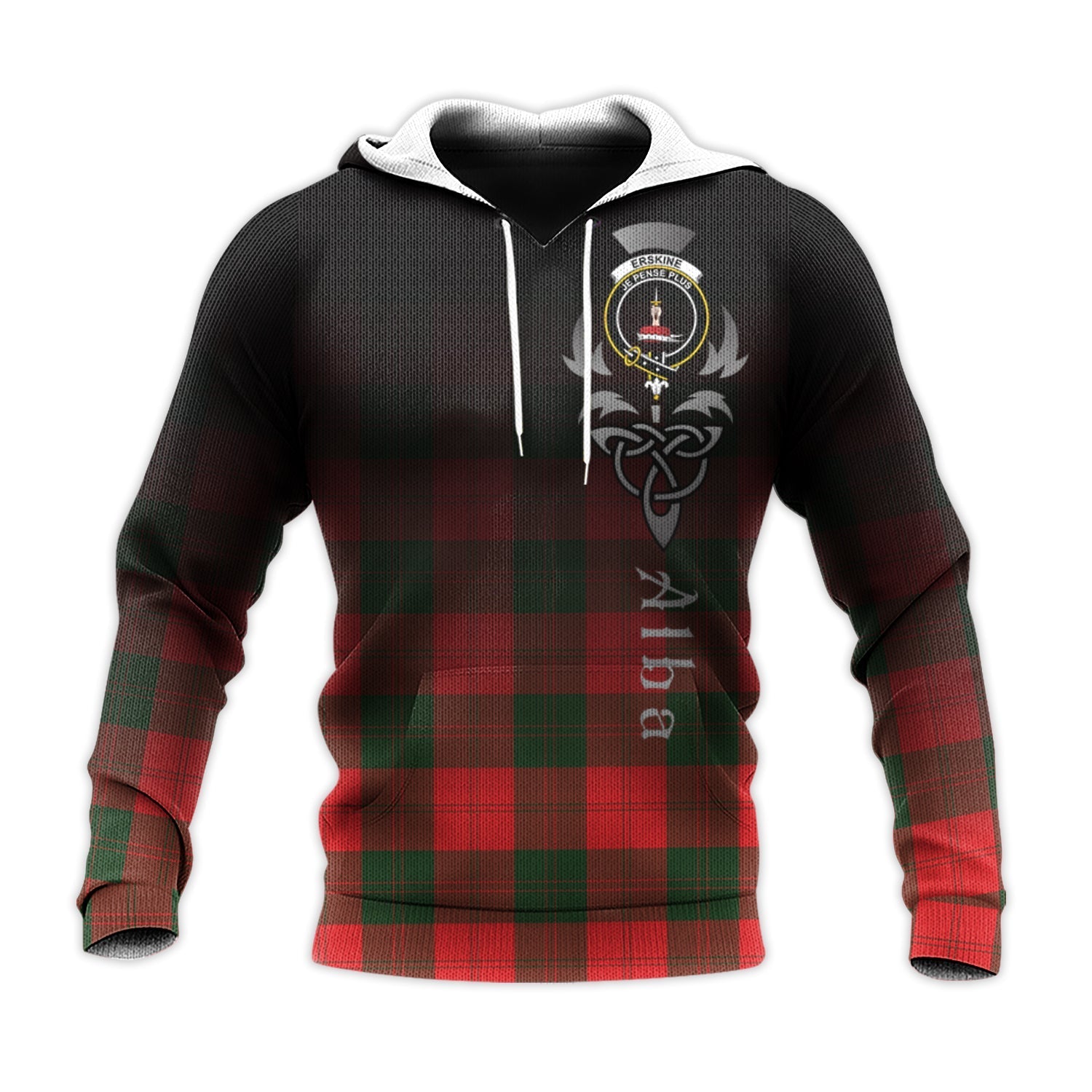 Printivon Erskine Modern Tartan Crest Alba Celtic Hoodie