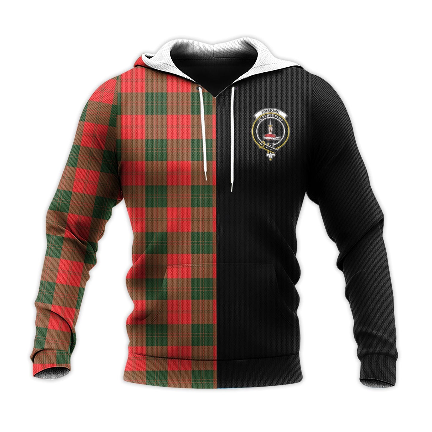 Printivon Erskine Modern Tartan Personalize Half Hoodie